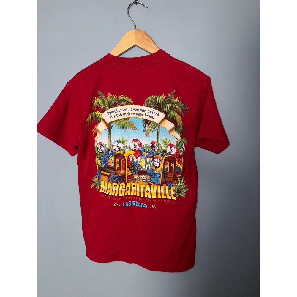 Margaritaville Las Vegas Mens Small T-Shirt Jimmy Buffett Parrot‎ Poker Graphic